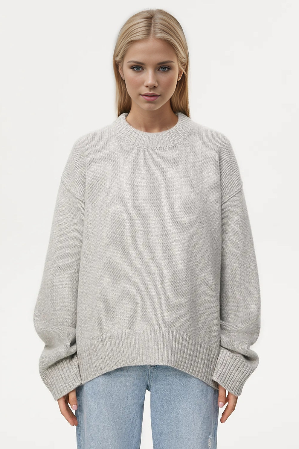 Basic Bae Round Neck Dropped Shoulder Sweater