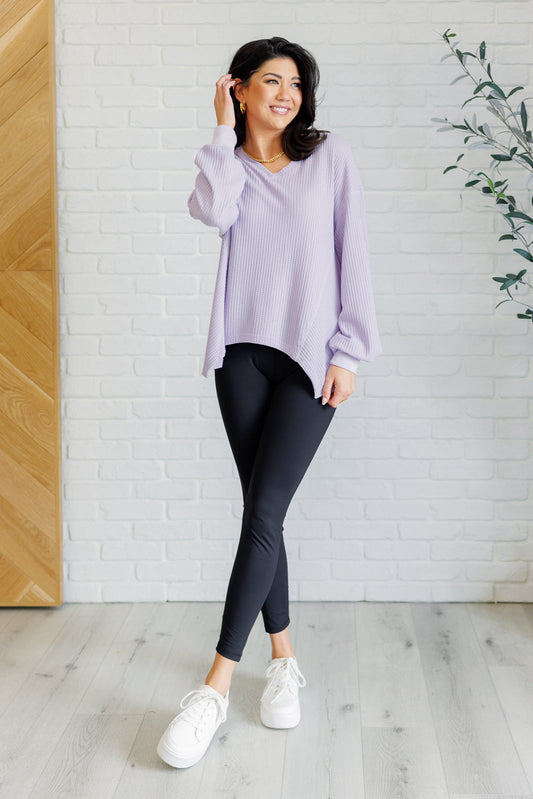 Good Things Are Coming V-Neck Top in Lavender